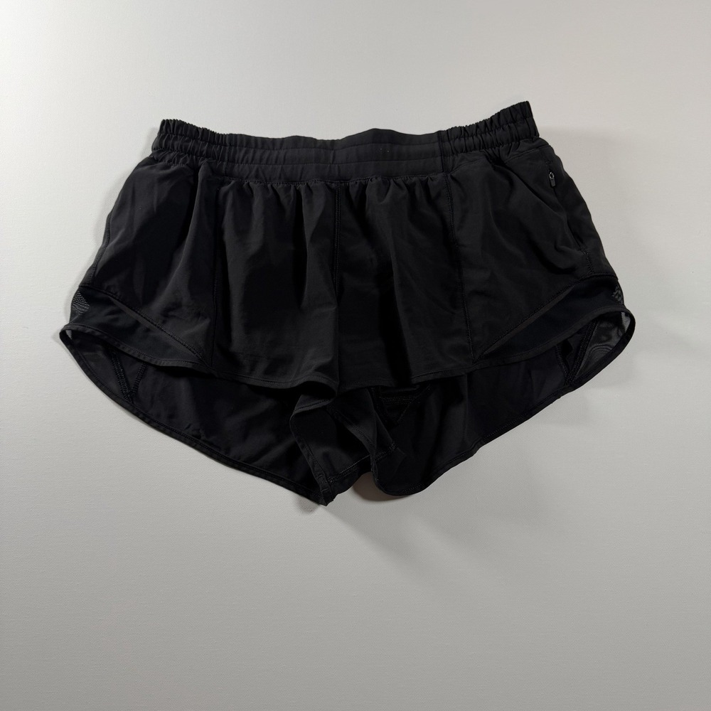 Lululemon Hotty Hot Low Rise Athletic Running Shorts Black Womens Size 4